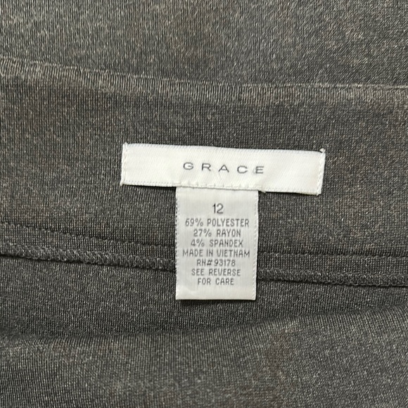 Grace Gray Knee-Length Pencil Skirt for Work - Picture 2 of 5